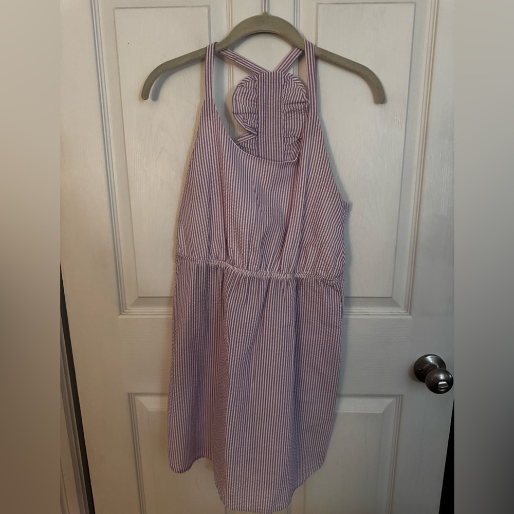 Peach Love California Purple and White Striped Dress
